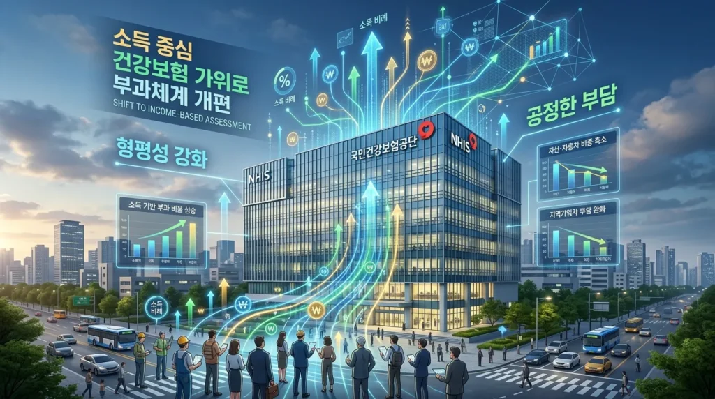 2026년 건강보험료 개편의 핵심 배경과 소득 중심 부과 체계