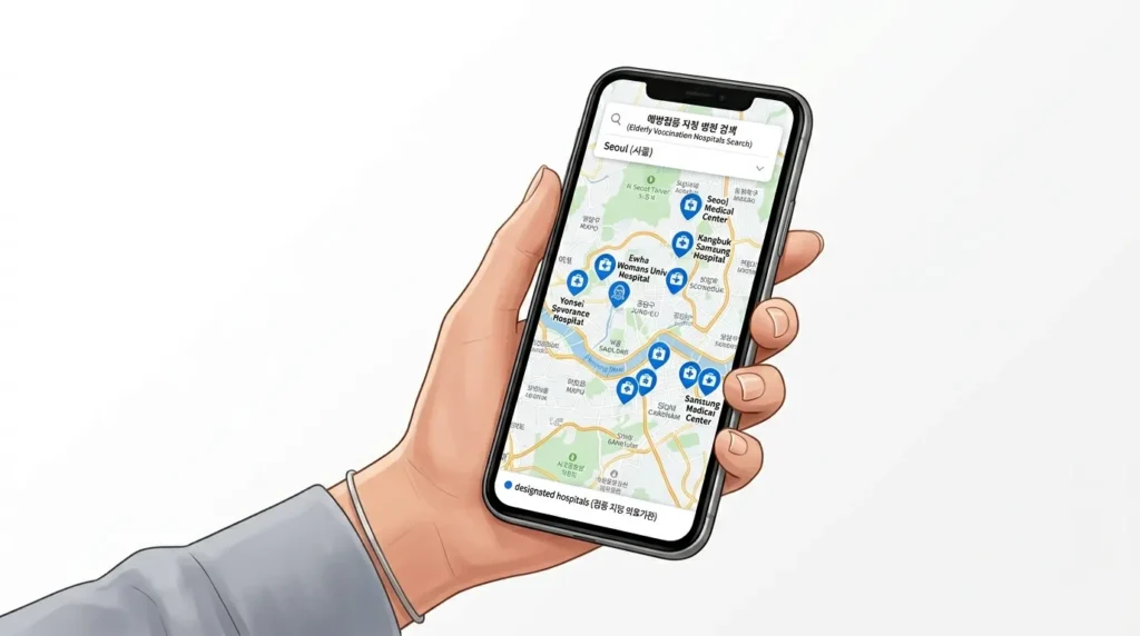 우리 동네 무료접종 지정 병원 및 보건소 찾는 법