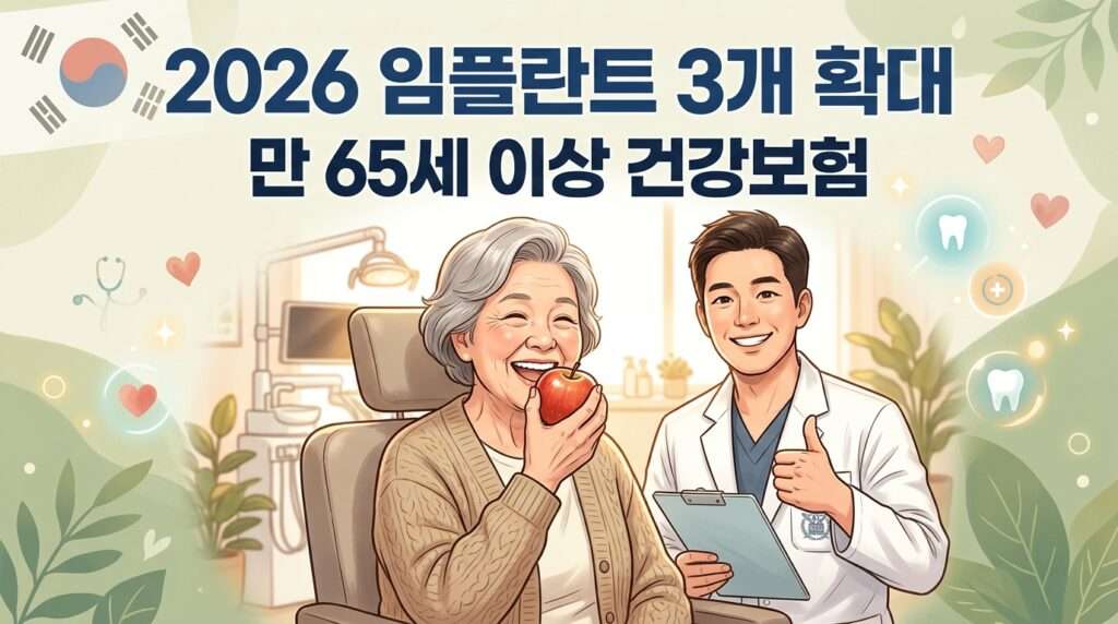 2026년 만 65세 이상 노인 임플란트 3개 건강보험 확대 적용 안내