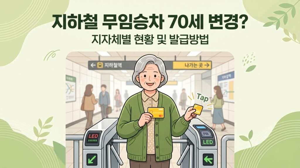 노인 지하철 무임승차 나이 70세 상향 논의 및 어르신 교통카드 발급 방법